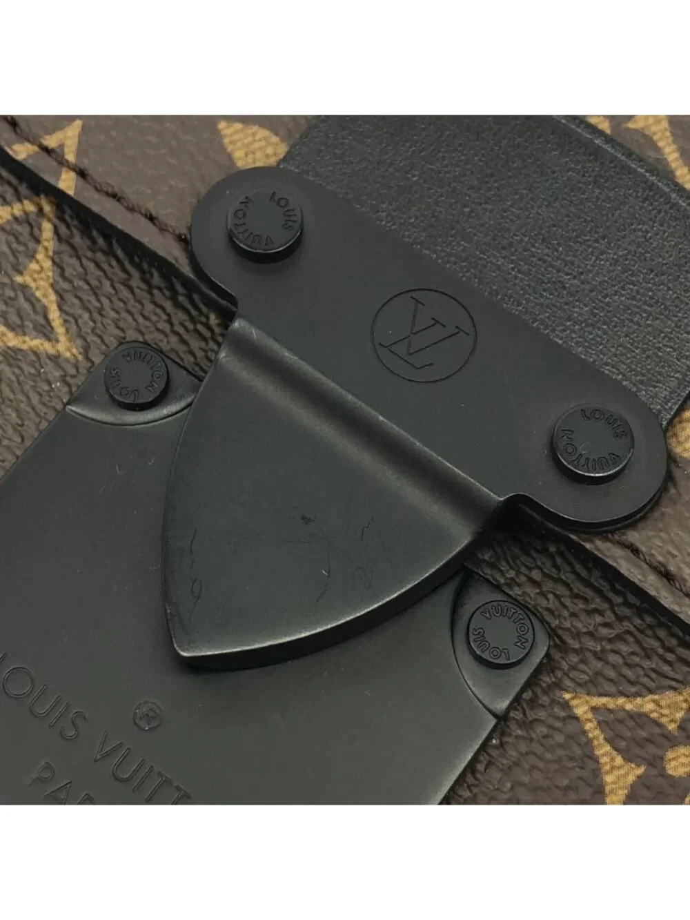 Louis Vuitton Monogram Macassar S Lock Vertical Wearable Wallet Shoulder Bag